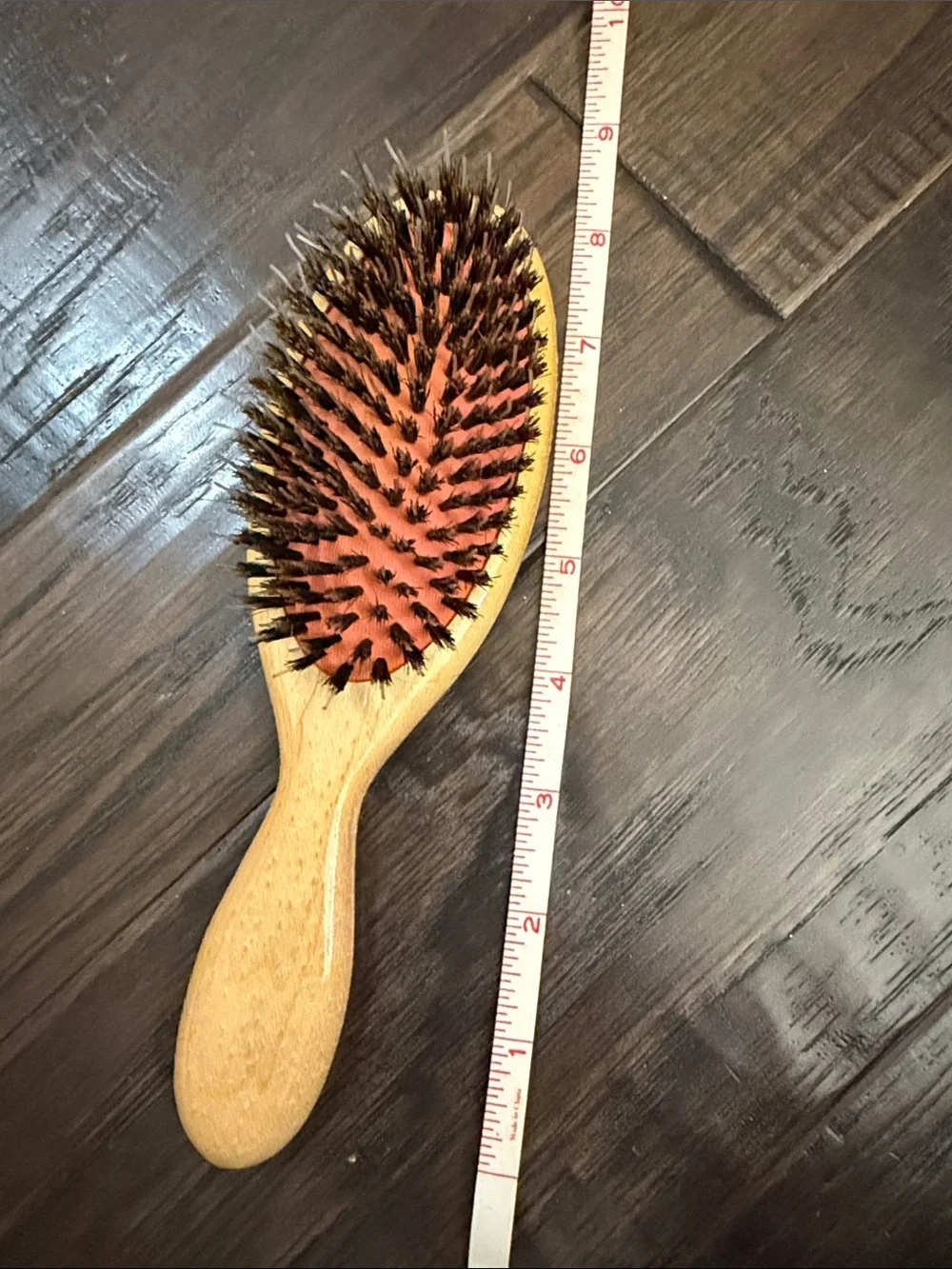 Natural Wood Boar Bristle Hair Brush – Red Cushion